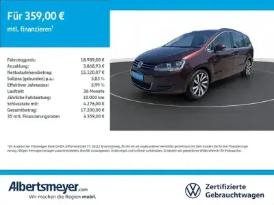 Gebraucht VW Sharan Comfortline 150 PS (110 kW) 2017 Rot Van / Kleinbus