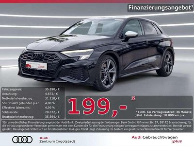 Mythosschwarz metallic Gebraucht 2024 Audi S3 Design Limousine | 35.890 € (Superpreis)