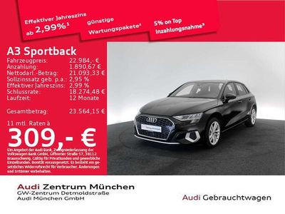 Gebraucht Audi A3 Advanced 204 PS (150 kW) 2022 Schwarz Limousine