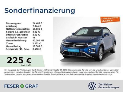 Ravennablau Gebraucht 2024 VW T-Roc Cabriolet Style Cabrio | 24.480 € (Guter Preis)