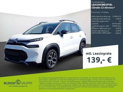 Gebraucht Citroën C3 Aircross PureTech 110 PS (80 kW) 2023 Lack weiss banquise/typ aussenverkleidung spiegel flach standard SUV