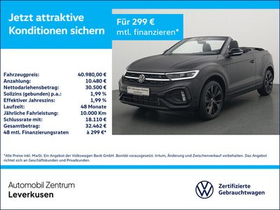 Gebraucht VW T-Roc Cabriolet R-line 150 PS (110 kW) 2024 Schwarz / deep black (metallic) Cabrio