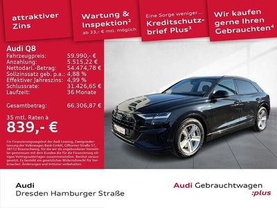 Mythosschwarz metallic Gebraucht 2022 Audi Q8 Ambiente SUV | 59.990 € (Fairer Preis)