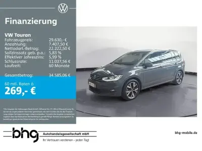 Gebraucht VW Touran Highline 150 PS (110 kW) 2022 Grau Van / Kleinbus
