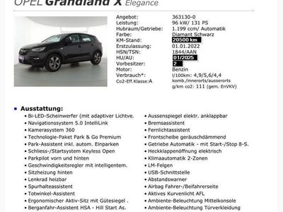 gebraucht Opel Grandland X Elegance|360° Kamera|CarPlay|Euro6|Garantie 2026