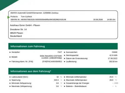 Gebraucht Fiat 500e Icon 86 kW (118 PS) 2022 Schwarz Kleinwagen