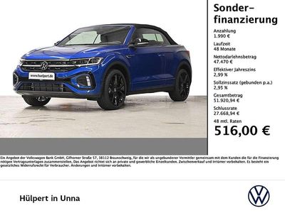 Neu VW T-Roc Cabriolet R-line 150 PS (110 kW) 2026 Ravennablau metallic schwarz Cabrio