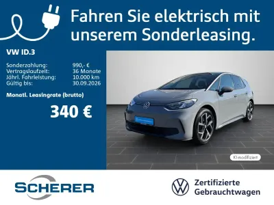 Gebraucht VW ID.3 Pro 150 kW (204 PS) 2024 Mondsteingrau / schwarz Kleinwagen