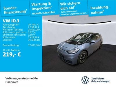 Gebraucht VW ID.3 Pure 110 kW (150 PS) 2022 Stonewashed blue metallic/schw Kleinwagen