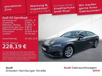 Daytonagrau perleffekt Gebraucht 2023 Audi A5 Sportback S-Line Kleinwagen | 26.450 €