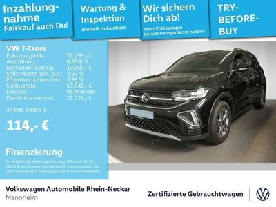 Gebraucht VW T-Cross R-line 150 PS (110 kW) 2024 Deep black perleffekt SUV
