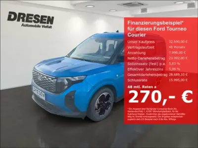 Ny Ford Tourneo Courier Titanium 100 kW (136 HK) 2025 Blå MPV