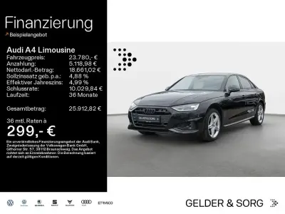 Używany Audi A4 Advanced 204 KM (150 kW) 2021 Czarny Sedan/Limuzyna