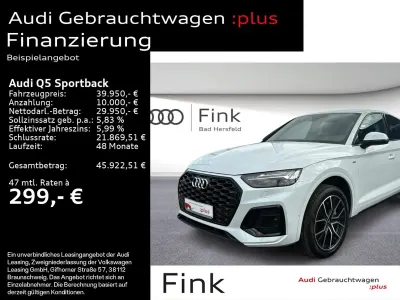 Gebraucht Audi Q5 Sportback S-Line 299 PS (219 kW) 2023 Gletscherweiß metallic SUV