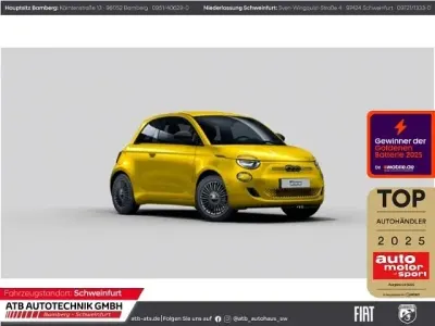 Ny Fiat 500e Icon 80 kW (110 HK) 2026 Gul Sedan