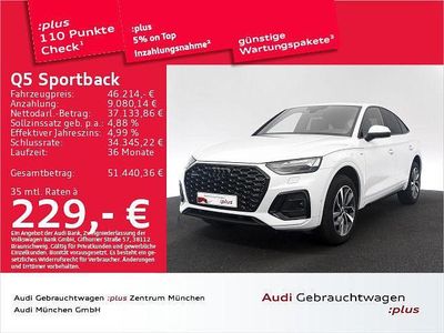 Weiß Gebraucht 2023 Audi Q5 Sportback S-Line SUV | 46.214 € (Etwas zu teuer)
