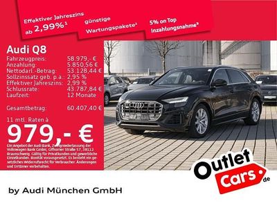 Mythosschwarz metallic Gebraucht 2022 Audi Q8 S-Line SUV | 58.979 € (Fairer Preis)