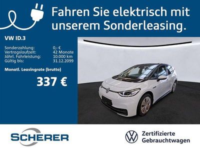 Gebraucht VW ID.3 Pro 150 kW (204 PS) 2021 Gletscherweiß metallic schwarz (metallic) Kleinwagen