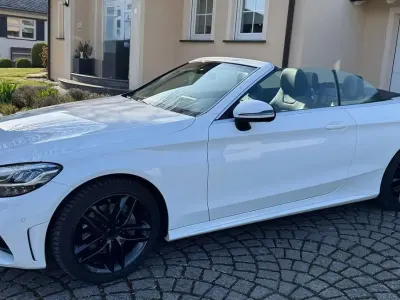 Brugt Mercedes C200 AMG line 160 HK (117 kW) 2019 Hvid Cabriolet