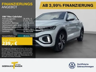 Gebraucht VW T-Roc Cabriolet R-line 150 PS (110 kW) 2022 Weiß Cabrio