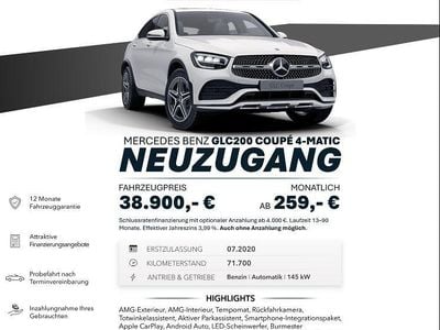 Usata Mercedes GLC200 AMG line 211 CV (155 kW) 2020 Bianco SUV