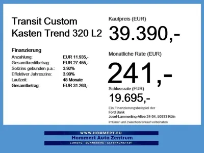 Ny Ford Transit Custom Trend 150 HK (110 kW) 2026 Hvid MPV