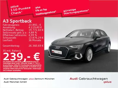 Używany Audi A3 Advanced 110 KM (80 kW) 2024 Czarny Sedan/Limuzyna
