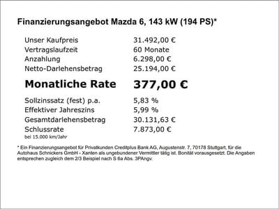 Jet black Gebraucht 2024 Mazda 6 Takumi-Line Kombi | 31.492 € (Fairer Preis)