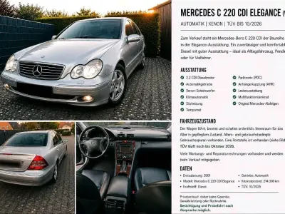 Gebraucht Mercedes 220 Elegance 140 PS (102 kW) 2001 Silber Limousine