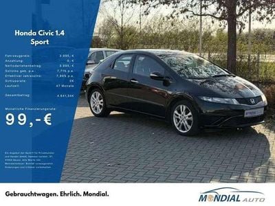 Gebraucht Honda Civic Sport 99 PS (72 kW) 2010 Crystal black p. Limousine