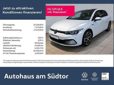 Gebraucht VW Golf VII Style 150 PS (110 kW) 2020 Oryxweiß perlmutteffekt Limousine