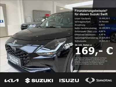 Neu Suzuki Swift Comfort 83 PS (61 kW) 2025 Schwarz Kleinwagen