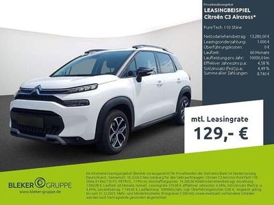 Gebraucht Citroën C3 Aircross PureTech 110 PS (80 kW) 2023 Lack weiss banquise/typ aussenverkleidung spiegel flach standard SUV