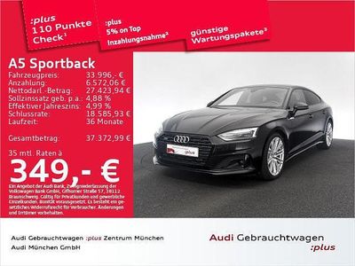 Schwarz Gebraucht 2021 Audi A5 Sportback Advanced Kleinwagen | 33.996 € (Fairer Preis)