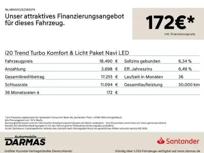 Gebraucht Hyundai i20 Trend 101 PS (74 kW) 2025 Blau Limousine
