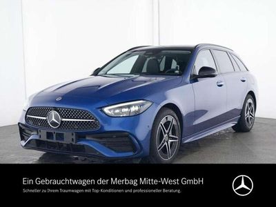 Lack spektralblau Gebraucht 2024 Mercedes C300e AMG Kombi | 50.450 € (Teuer)