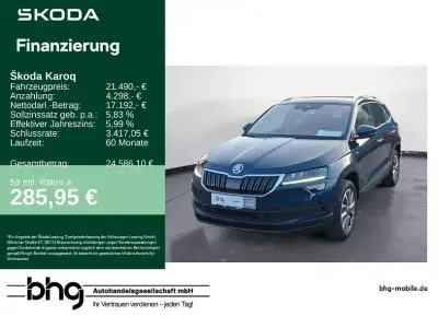 Brugt Skoda Karoq Clever 150 HK (110 kW) 2021 Blå SUV