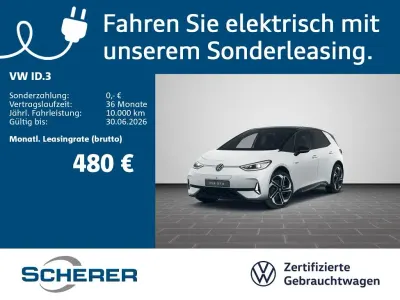 Gebraucht VW ID.3 GTX 239 kW (326 PS) 2025 Gletscherweiß metallic schwarz Kleinwagen