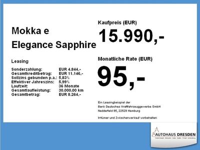 Gebraucht Opel Mokka-e Elegance 100 kW (136 PS) 2022 Kontrast grau (metallic) SUV