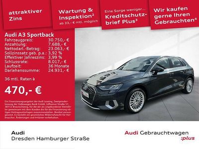 Gebraucht Audi A3 Advanced 116 PS (85 kW) 2024 Grau Limousine