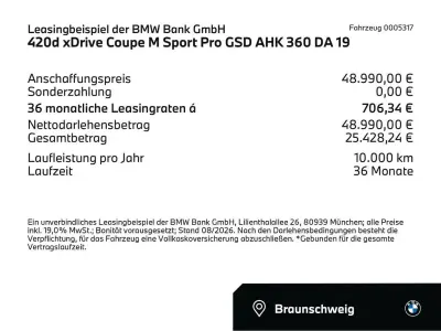 Gebraucht BMW 420 Coupé M Sport 190 PS (139 kW) 2025 Weiß Coupé