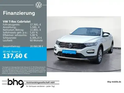 Gebraucht VW T-Roc Cabriolet Style 116 PS (85 kW) 2020 Weiß Cabrio