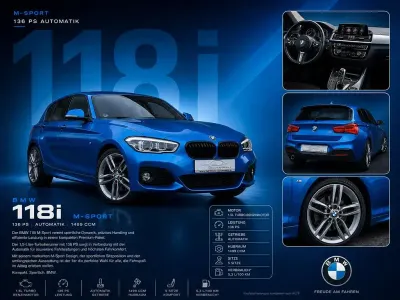 Gebraucht BMW 118 M Sport 136 PS (100 kW) 2018 Blau Kleinwagen