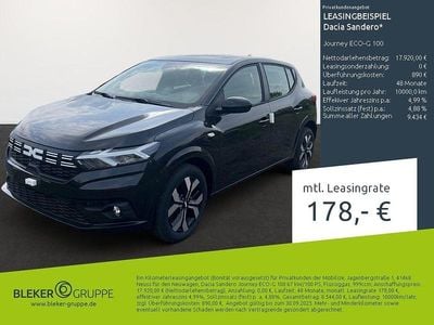 Neu Dacia Sandero Journey 91 PS (66 kW) 2025 Schwarz Limousine