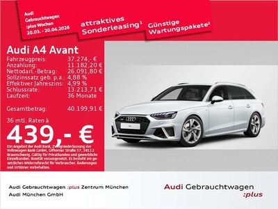 Gebraucht Audi A4 S-Line 204 PS (150 kW) 2024 Gletscherweiß metallic Kombi