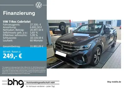 Gebraucht VW T-Roc Cabriolet R-line 150 PS (110 kW) 2022 Rauchgrau metallic/schwarz Cabrio
