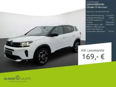 Gebraucht Citroën C5 Aircross Feel 131 PS (96 kW) 2023 Lack weiss banquise/typ aussenverkleidung spiegel flach standard SUV