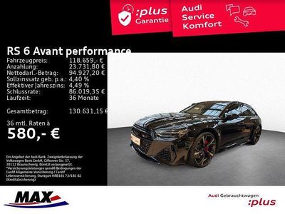 Mythosschwarz metallic Gebraucht 2025 Audi RS6 Performance Kombi | 118.659 €
