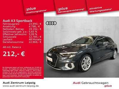 Grau Gebraucht 2021 Audi A3 Sportback Sport Kleinwagen | 24.950 € (Etwas zu teuer)