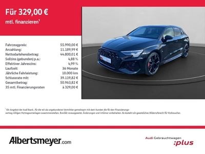 Usata Audi RS3 Sportback Ambiente 400 CV (294 kW) 2024 Nero Utilitaria